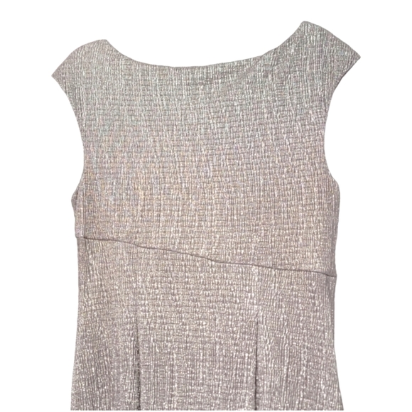Connected Apparel Shimmer Midi Sleeveless Faux Wrap semi formal Dress Size 6 - Picture 9 of 12